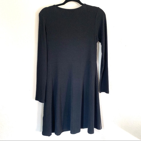 Nasty Gal black ribbed long sleeve mini dress 10 - Picture 7 of 8